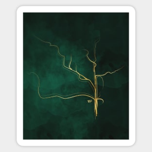 Kintsugi Emerald Green #art #decor #buyart #japanese #gold #green #kirovair #design Sticker